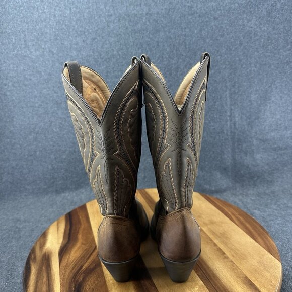 Laredo Cheyenne Women's Embroidered Cowgirl Boots 5732 Lea Vamp.Fox Sz 8M Brown - Picture 6 of 9